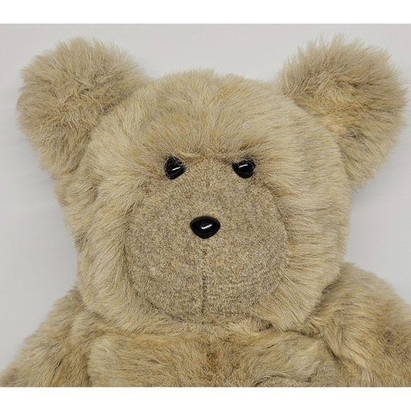VTG 1980s Deri Cartier Bear Tan Beige Plush Bear with Heart Pocket 20 Inches - Picture 2 of 5